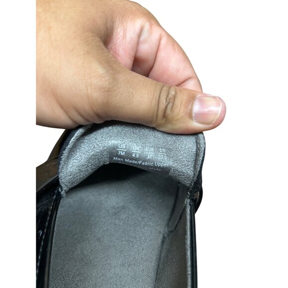 Dr. Scholls Womens 7M Black Patent Loafers With Fabric Upper - Picture 3 of 5